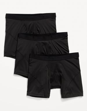 Go-Dry Cool Performance Boxer-Briefs Underwear 3-Pack -- 5-inch inseam black