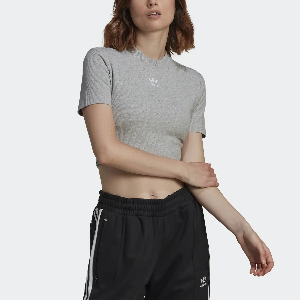 Adidas Adicolor Essentials Rib Crop Top. 1