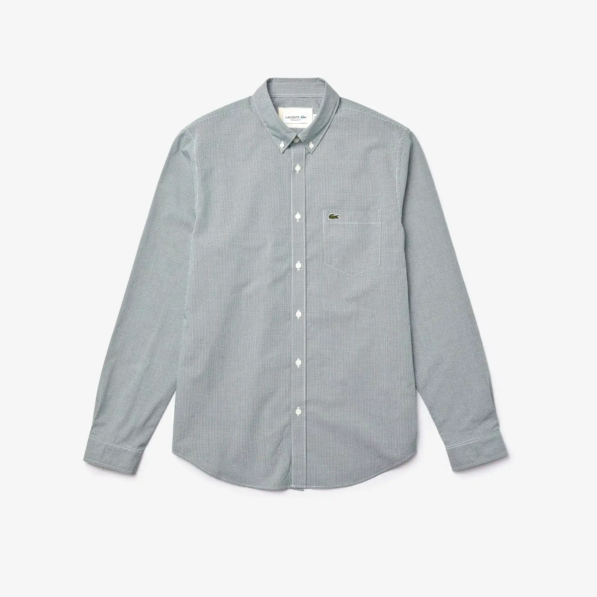 Lacoste Camisa de cuadros de popelina de algodón de corte regular para hombre. 2