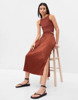 Gap Pleated Midi Skirt brown