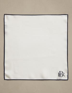 Banana Republic Solid Silk Pocket Square white