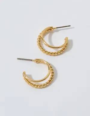 Double Hoop Chain Earrings