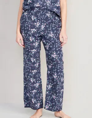 Old Navy High-Waisted Floral Wide-Leg Pajama Pants for Women blue