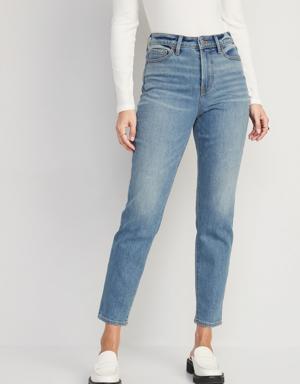 High-Waisted OG Straight Built-In Warm Ankle Jeans for Women blue