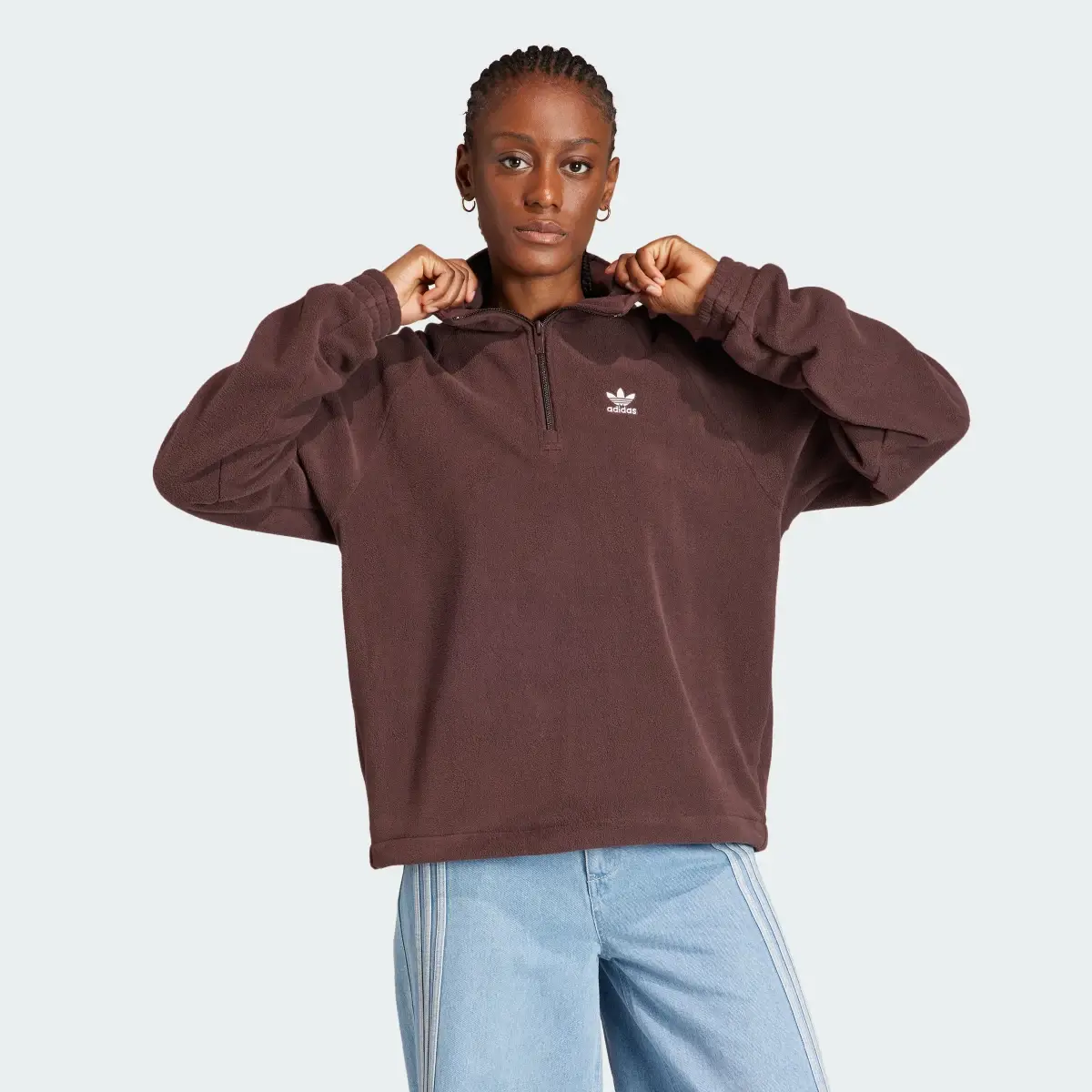 Adidas Neutral Court 1/4 Zip Track Top. 2