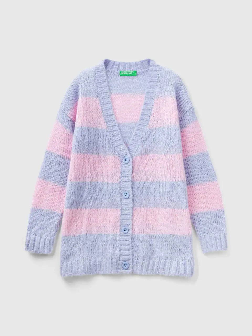 Benetton two-tone striped cardigan. 1