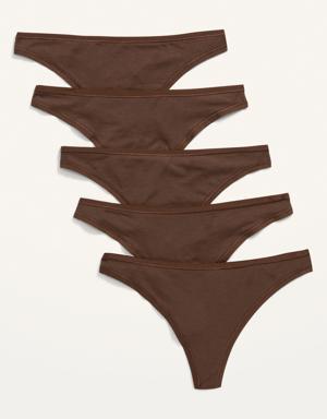 Old Navy Supima&#174 Cotton-Blend Thong Underwear 5-Pack brown