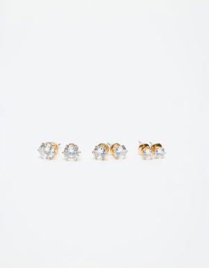 3 Piece Round Stud Earring Pack
