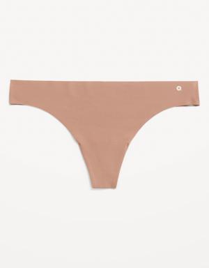 Low-Rise Soft-Knit No-Show Thong Underwear brown