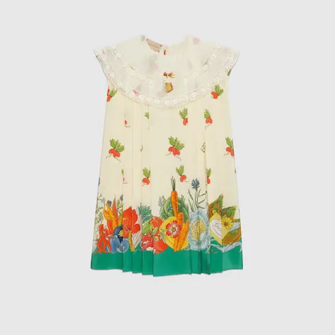 Gucci Children's GG floral and fruit silk dress. 1