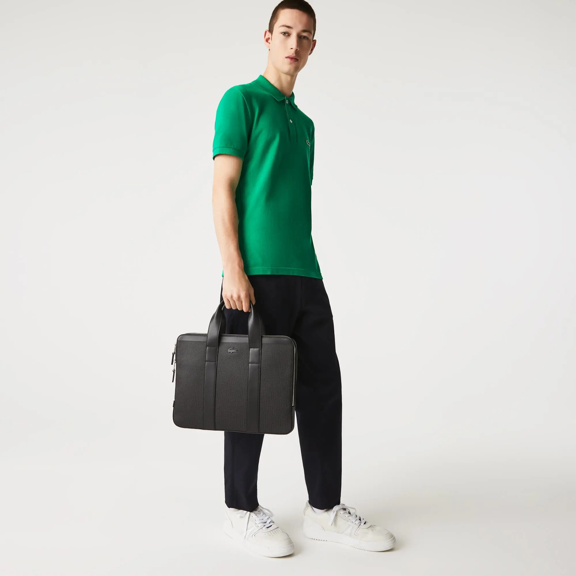 Lacoste Borsa per computer da uomo formato extra slim in pelle piqué Chantaco. 1