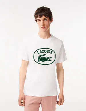 Lacoste T-shirt da uomo in cotone con logo tono tono, relaxed fit