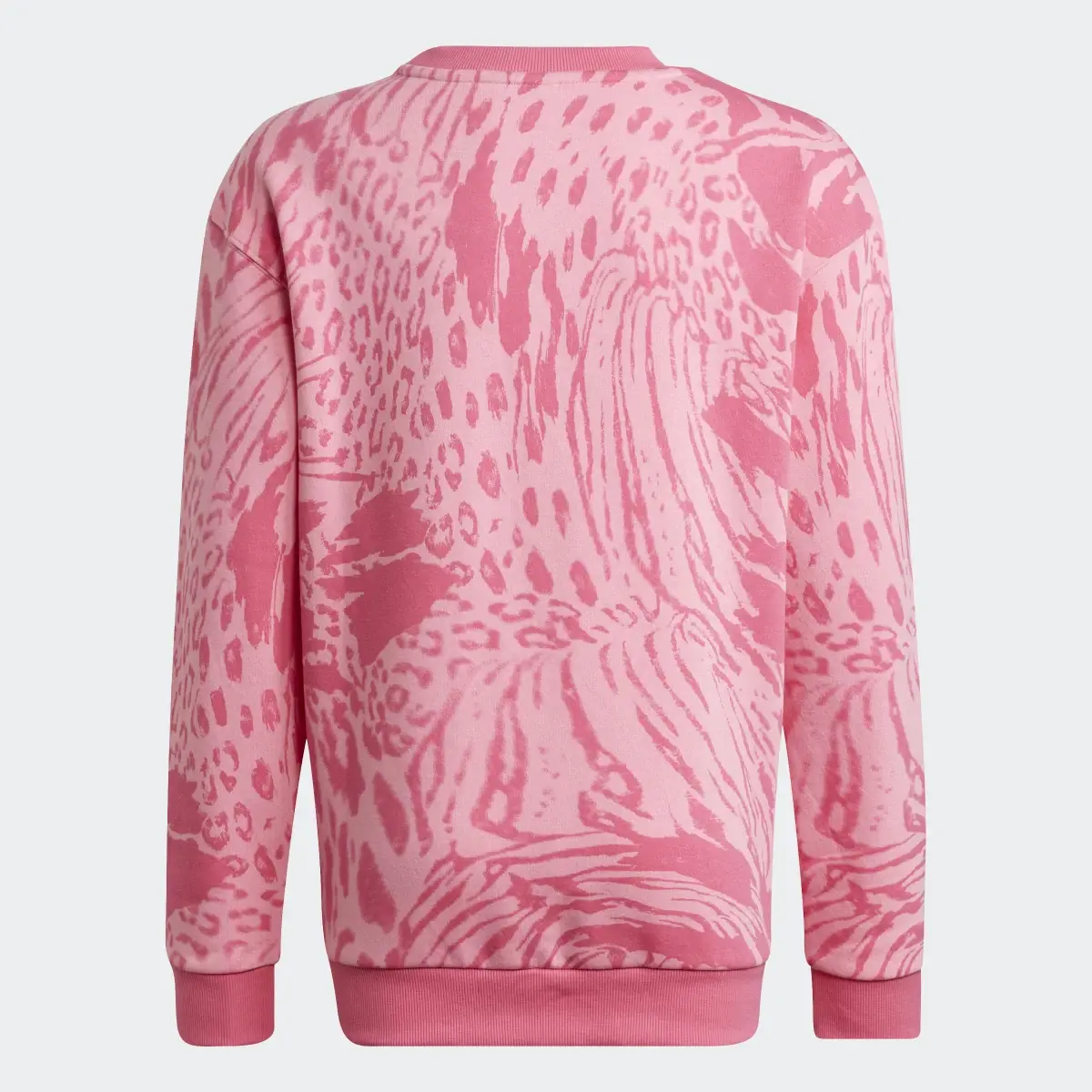 Adidas Future Icons Hybrid Animal Print Cotton Loose Sweatshirt. 2