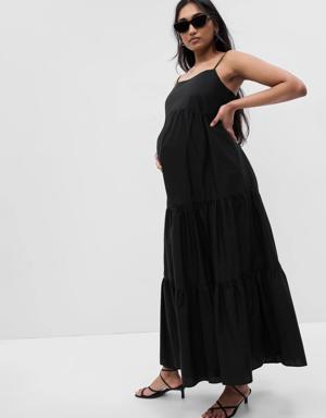 Maternity Tiered Maxi Dress black