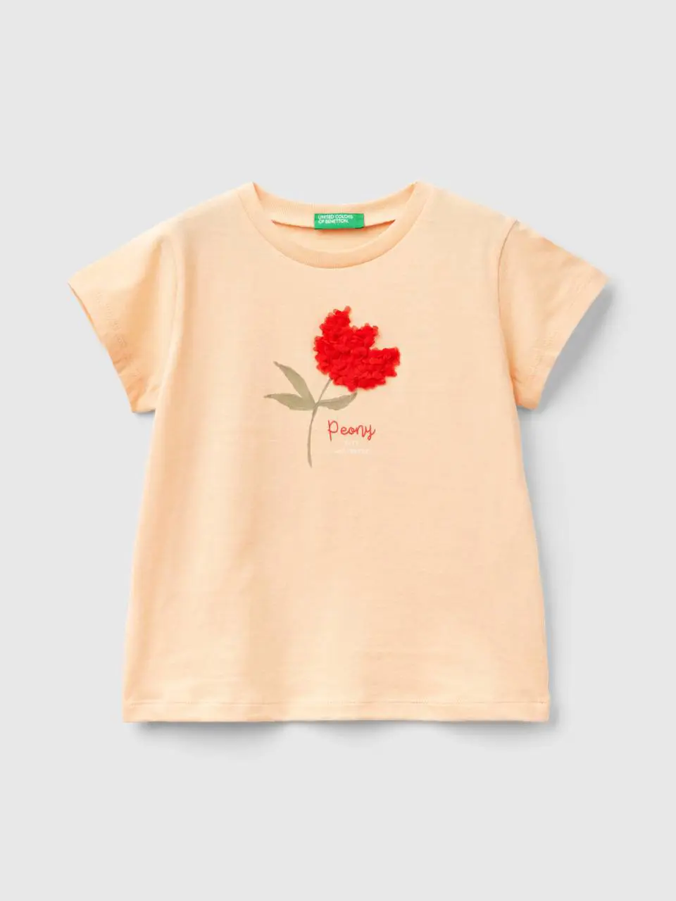 Benetton t-shirt with petal effect applique. 1