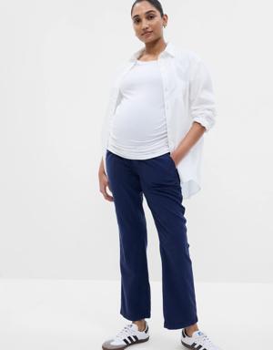 Maternity Full Panel Twill Pants blue