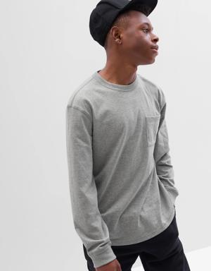Teen 100% Organic Cotton Pocket T-Shirt gray