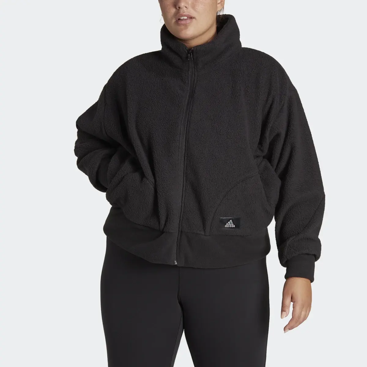 Adidas Holidayz Sherpa Jacket (Plus Size). 1