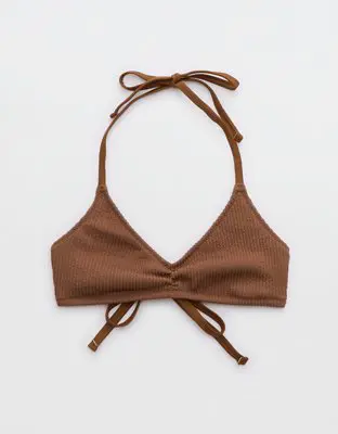 American Eagle Crinkle Halter Voop Bikini Top. 1