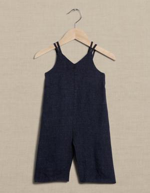 Linen Jumpsuit for Baby + Toddler blue