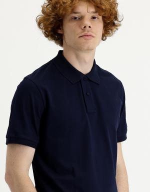 Polo Yaka Slim Fit Baskılı Tişört