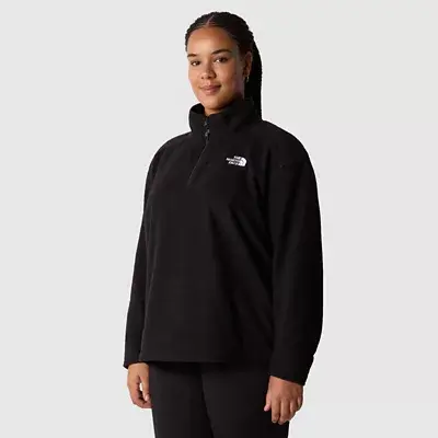 The North Face Women&#39;s Plus Size Glacier Cropped 1/4 Zip Fleece. 1