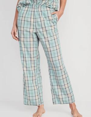 High-Waisted Striped Pajama Pants for Women blue