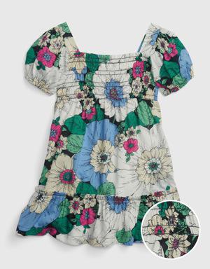 Toddler Puff Sleeve Floral Dress multi