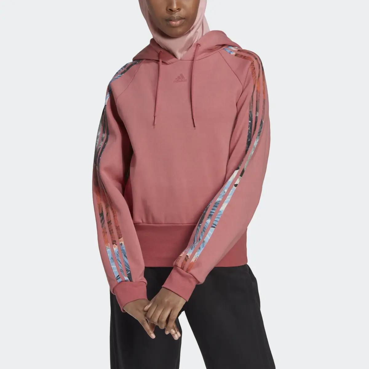 Adidas Sweat-shirt à capuche imprimé intégral. 1