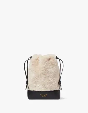 Eva Faux Shearling Bucket Phone Crossbody