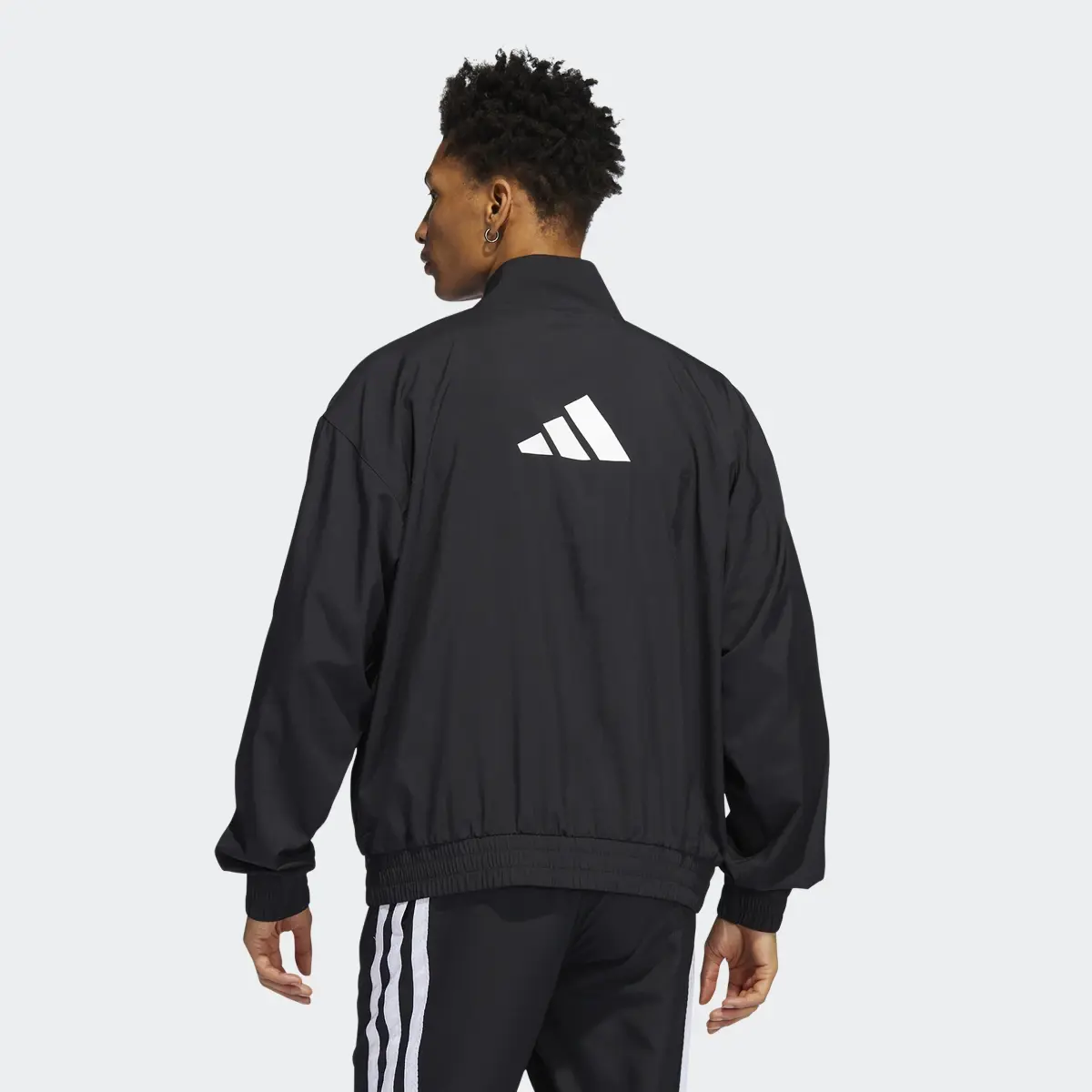 Adidas Basketball Allover Print Snap Jacket. 3