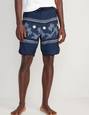 Printed Built-In Flex Board Shorts -- 8-inch inseam blue