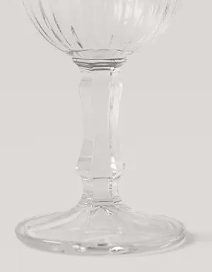 Embossed glass goblet