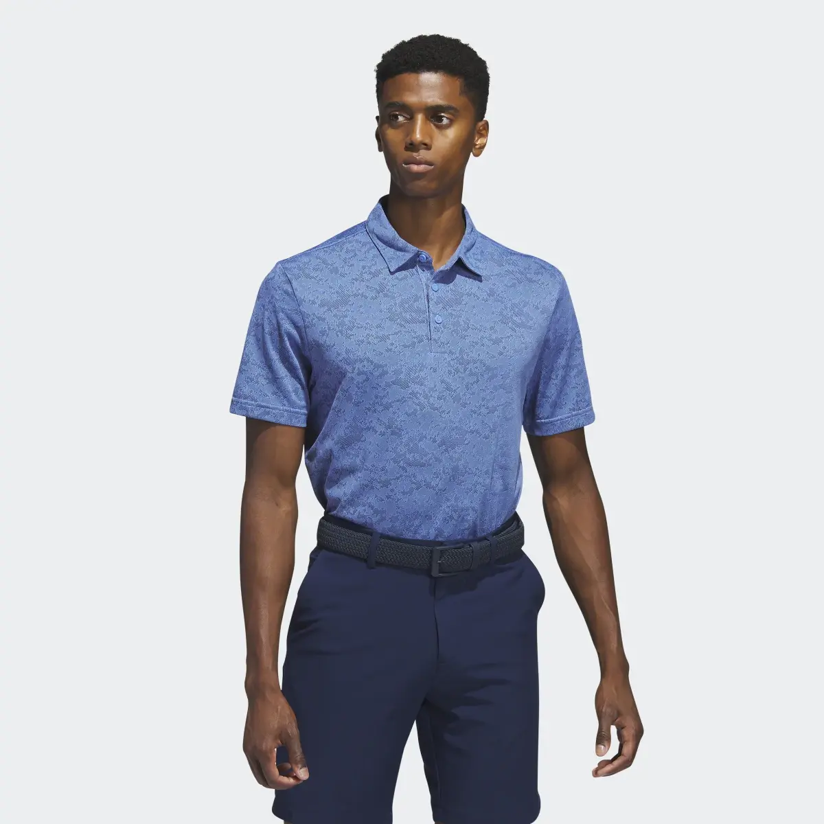 Adidas Textured Jacquard Golf Polo Shirt. 2