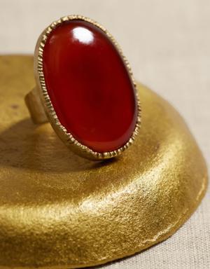 Ovalo Red Onyx Ring &#124 Aureus + Argent gold