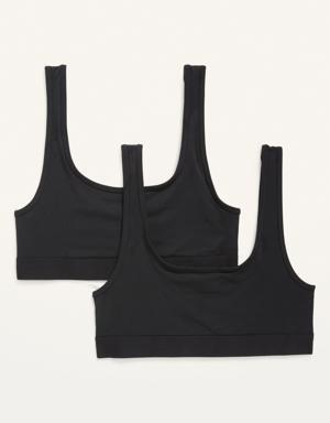 Old Navy Supima® Cotton-Blend Bralette Top 2-Pack black