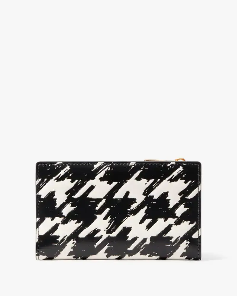 Kate Spade Morgan Painterly Houndstooth Small Slim Bifold Wallet. 3