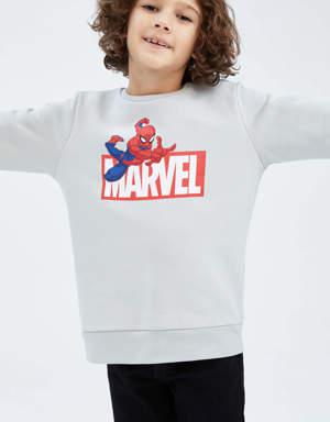 Erkek Çocuk Marvel Spiderman Bisiklet Yaka Sweatshirt