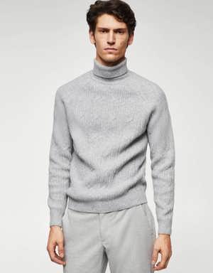 Pull-over col montant torsades