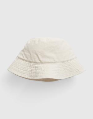 Linen-Cotton Bucket Hat beige