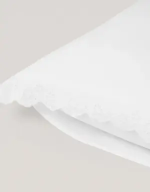 Funda de almohada algodón volante bordado 60x60cm