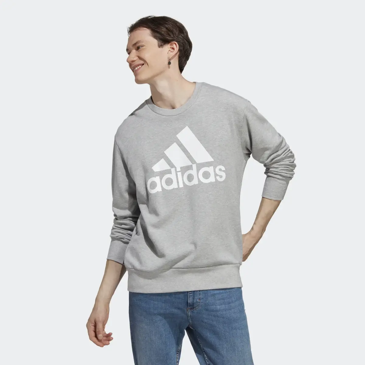 Adidas Essentials French Terry Big Logo Sweatshirt. 2