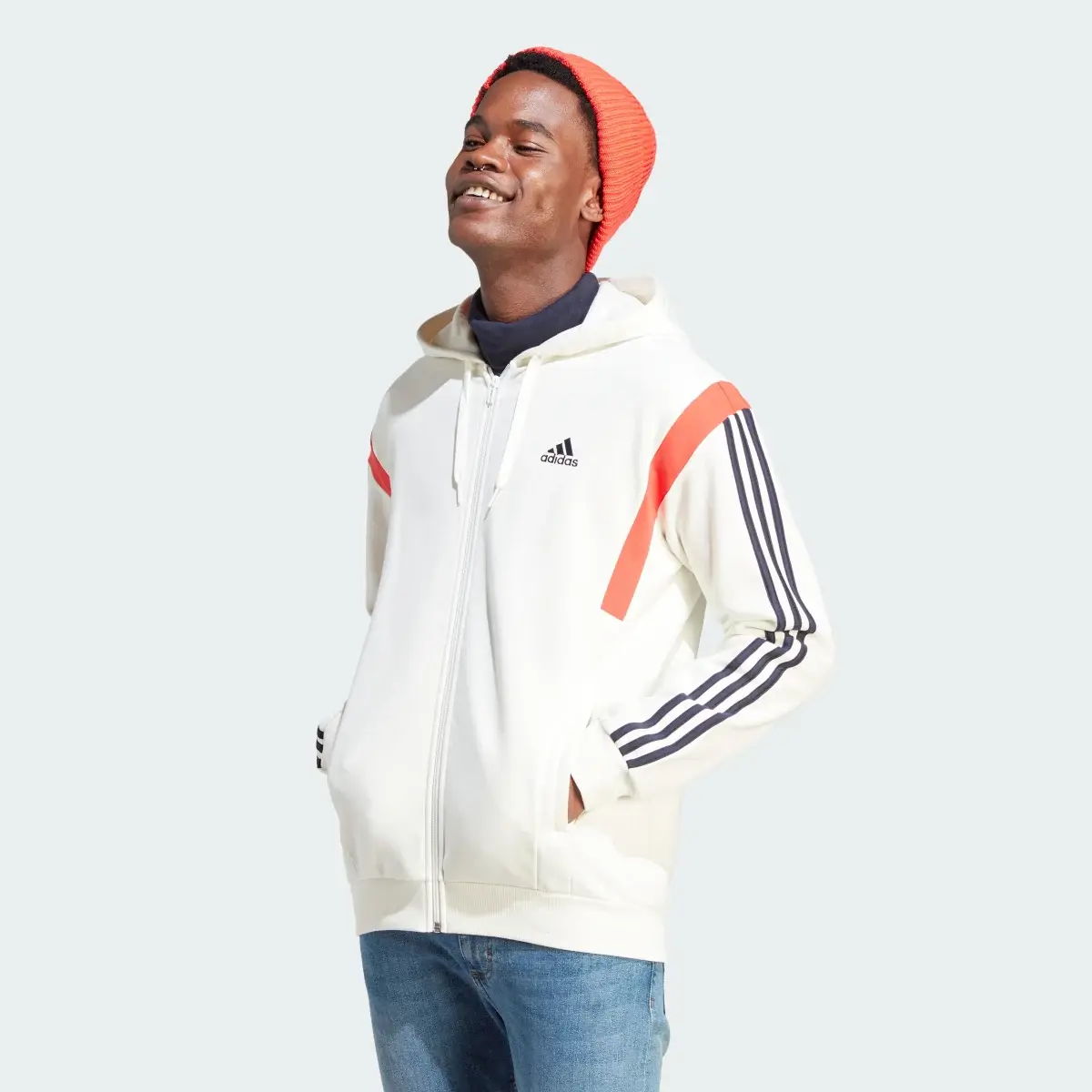 Adidas Colourblock Full-Zip Hoodie. 2