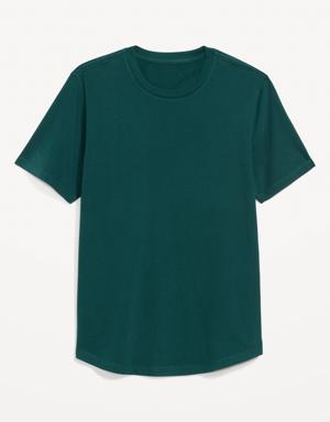 Soft-Washed Curved-Hem T-Shirt for Men green
