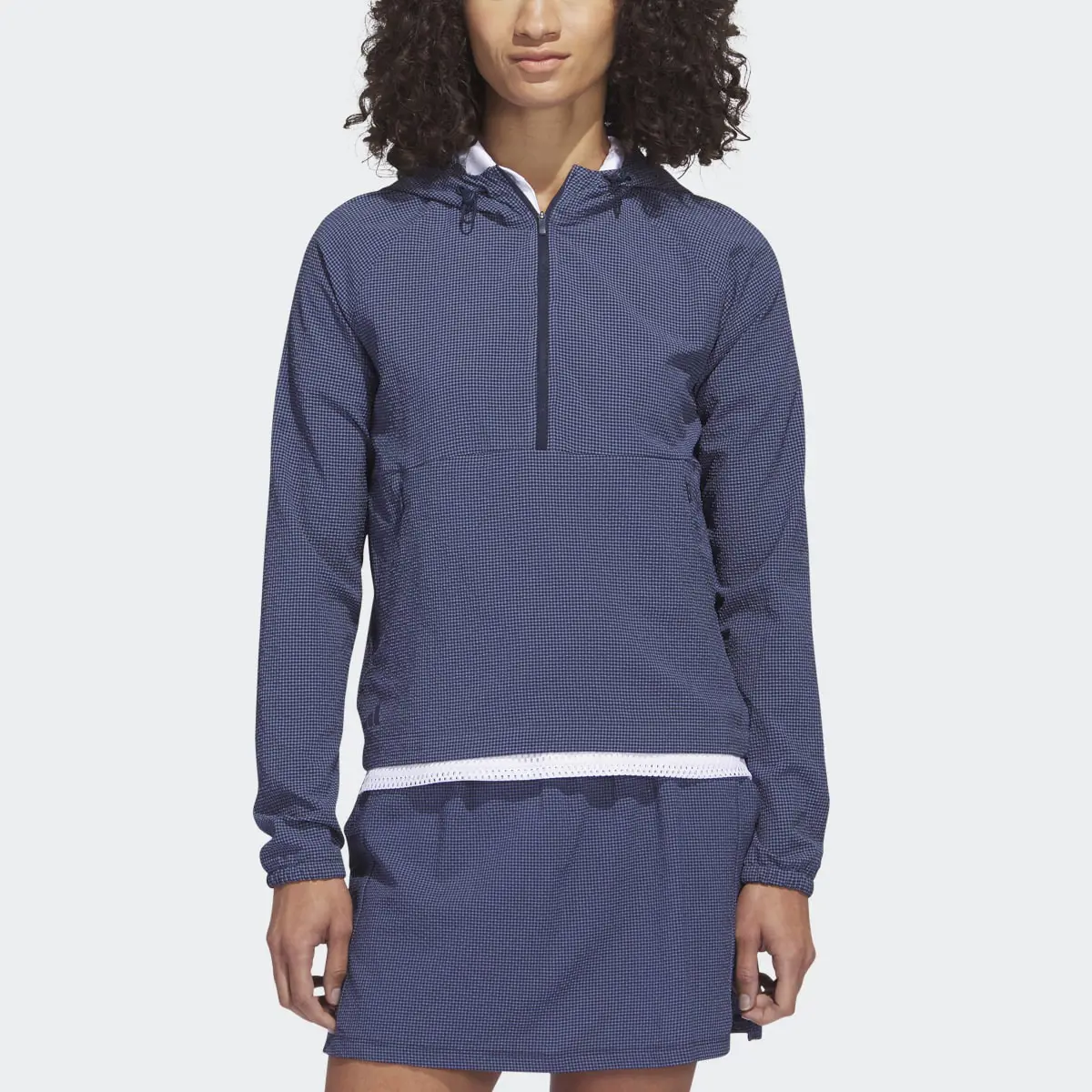 Adidas Seersucker 1/4-Zip Golf Hoodie. 1