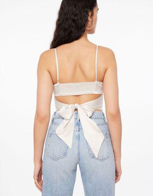 Everly Ruched Satin Crop Top