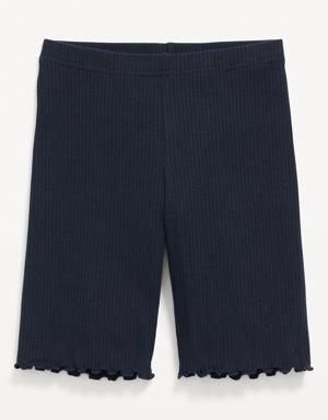 Old Navy Rib-Knit Long Bike Shorts for Girls blue