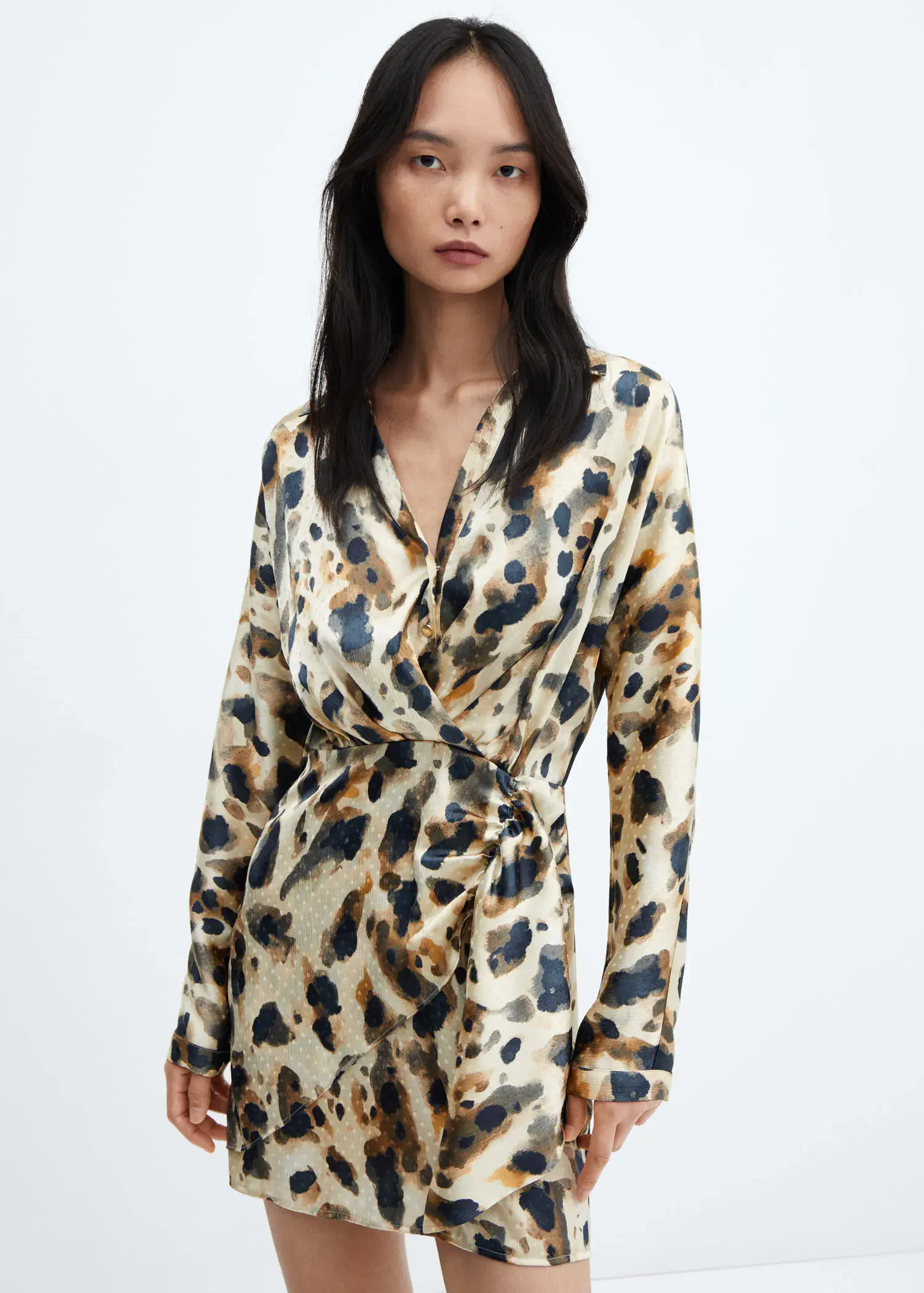 Mango Leopard satin dress. 2