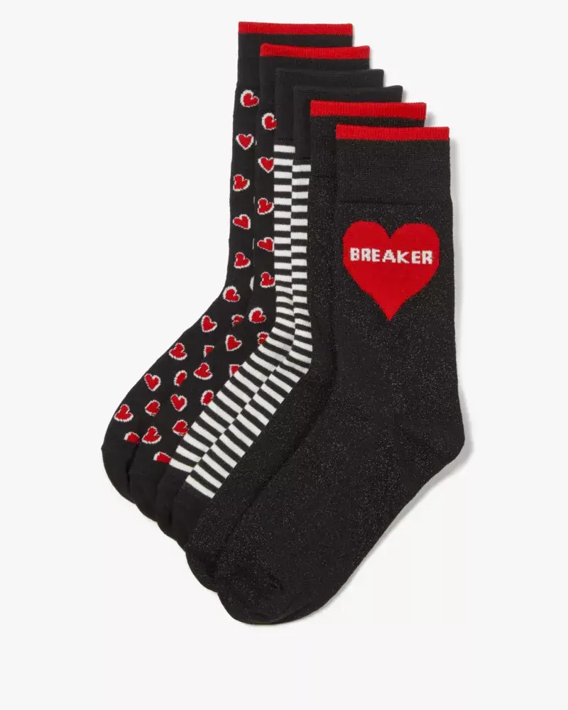 Kate Spade Valentine 3 Pack Boxed Crew Socks. 1