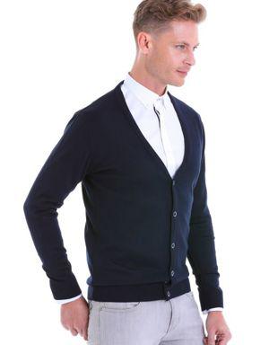 Hatemoğlu Lacivert Regular Fit Düz V Yaka Yün Triko Yelek. 3 Hatemoğlu Lacivert Regular Fit Düz V Yaka Yün Triko Yelek. 3